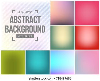 Abstract Creative concept vector multicolored blurred background set. For Web and Mobile Applications, art illustration template design, business infographic and social media, modern decoration.