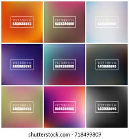 Abstract Creative concept vector multicolored blurred background set. For Web and Mobile Applications, art illustration template design, business infographic and social media, modern decoration.