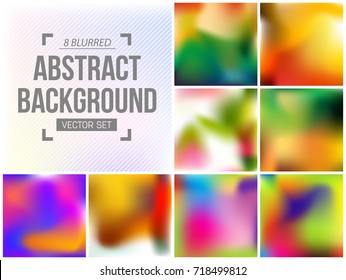 Abstract Creative concept vector multicolored blurred background set. For Web and Mobile Applications, art illustration template design, business infographic and social media, modern decoration.
