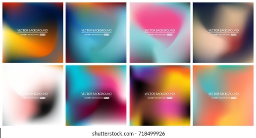 Abstract Creative concept vector multicolored blurred background set. For Web and Mobile Applications, art illustration template design, business infographic and social media, modern decoration.