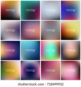 Abstract Creative concept vector multicolored blurred background set. For Web and Mobile Applications, art illustration template design, business infographic and social media, modern decoration.