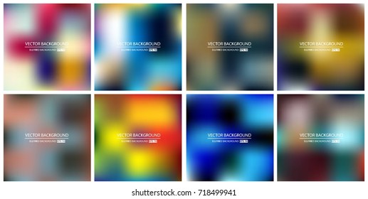 Abstract Creative concept vector multicolored blurred background set. For Web and Mobile Applications, art illustration template design, business infographic and social media, modern decoration.