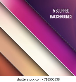 Abstract Creative concept vector multicolored blurred background set. For Web and Mobile Applications, art illustration template design, business infographic and social media, modern decoration.