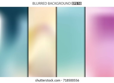 Abstract Creative concept vector multicolored blurred background set. For Web and Mobile Applications, art illustration template design, business infographic and social media, modern decoration.