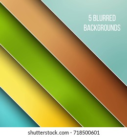 Abstract Creative concept vector multicolored blurred background set. For Web and Mobile Applications, art illustration template design, business infographic and social media, modern decoration.