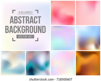 Abstract Creative concept vector multicolored blurred background set. For Web and Mobile Applications, art illustration template design, business infographic and social media, modern decoration.