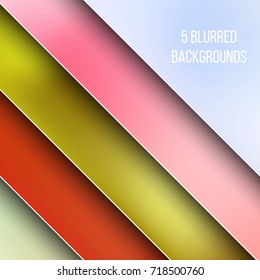 Abstract Creative concept vector multicolored blurred background set. For Web and Mobile Applications, art illustration template design, business infographic and social media, modern decoration.