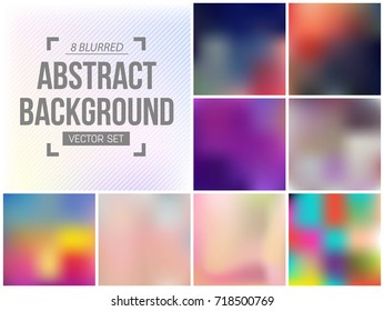 Abstract Creative concept vector multicolored blurred background set. For Web and Mobile Applications, art illustration template design, business infographic and social media, modern decoration.