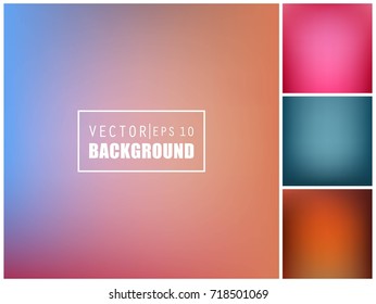 Abstract Creative concept vector multicolored blurred background set. For Web and Mobile Applications, art illustration template design, business infographic and social media, modern decoration.