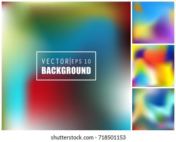 Abstract Creative concept vector multicolored blurred background set. For Web and Mobile Applications, art illustration template design, business infographic and social media, modern decoration.
