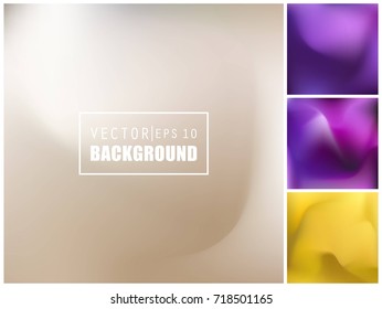 Abstract Creative concept vector multicolored blurred background set. For Web and Mobile Applications, art illustration template design, business infographic and social media, modern decoration.