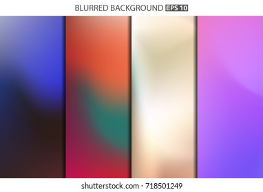 Abstract Creative concept vector multicolored blurred background set. For Web and Mobile Applications, art illustration template design, business infographic and social media, modern decoration.