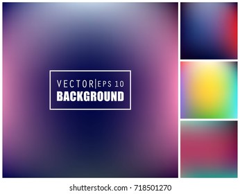 Abstract Creative concept vector multicolored blurred background set. For Web and Mobile Applications, art illustration template design, business infographic and social media, modern decoration.