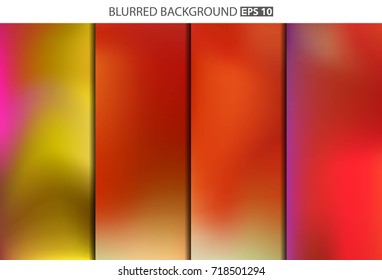 Abstract Creative concept vector multicolored blurred background set. For Web and Mobile Applications, art illustration template design, business infographic and social media, modern decoration.