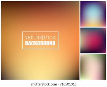 Abstract Creative concept vector multicolored blurred background set. For Web and Mobile Applications, art illustration template design, business infographic and social media, modern decoration.