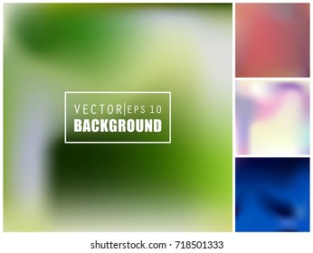 Abstract Creative concept vector multicolored blurred background set. For Web and Mobile Applications, art illustration template design, business infographic and social media, modern decoration.