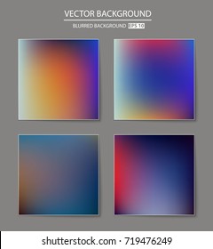 Abstract Creative concept vector multicolored blurred background set. For Web and Mobile Applications, art illustration template design, business infographic and social media, modern decoration.