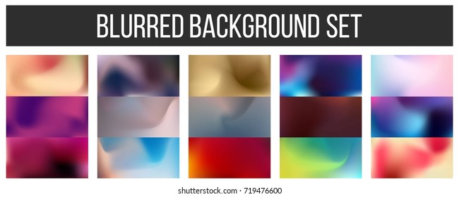 Abstract Creative concept vector multicolored blurred background set. For Web and Mobile Applications, art illustration template design, business infographic and social media, modern decoration.