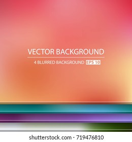 Abstract Creative concept vector multicolored blurred background set. For Web and Mobile Applications, art illustration template design, business infographic and social media, modern decoration.
