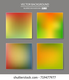 Abstract Creative concept vector multicolored blurred background set. For Web and Mobile Applications, art illustration template design, business infographic and social media, modern decoration.