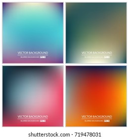 Abstract Creative concept vector multicolored blurred background set. For Web and Mobile Applications, art illustration template design, business infographic and social media, modern decoration.