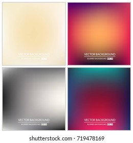 Abstract Creative concept vector multicolored blurred background set. For Web and Mobile Applications, art illustration template design, business infographic and social media, modern decoration.