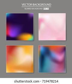 Abstract Creative concept vector multicolored blurred background set. For Web and Mobile Applications, art illustration template design, business infographic and social media, modern decoration.