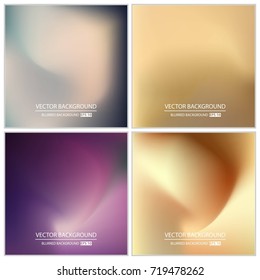 Abstract Creative concept vector multicolored blurred background set. For Web and Mobile Applications, art illustration template design, business infographic and social media, modern decoration.