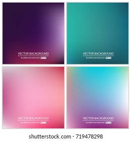 Abstract Creative concept vector multicolored blurred background set. For Web and Mobile Applications, art illustration template design, business infographic and social media, modern decoration.