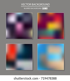 Abstract Creative concept vector multicolored blurred background set. For Web and Mobile Applications, art illustration template design, business infographic and social media, modern decoration.