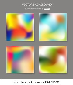Abstract Creative concept vector multicolored blurred background set. For Web and Mobile Applications, art illustration template design, business infographic and social media, modern decoration.