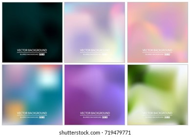 Abstract Creative concept vector multicolored blurred background set. For Web and Mobile Applications, art illustration template design, business infographic and social media, modern decoration.