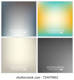 Abstract Creative concept vector multicolored blurred background set. For Web and Mobile Applications, art illustration template design, business infographic and social media, modern decoration.