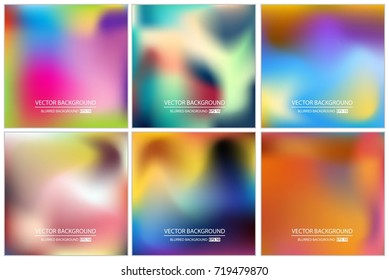 Abstract Creative concept vector multicolored blurred background set. For Web and Mobile Applications, art illustration template design, business infographic and social media, modern decoration.