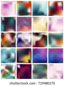 Abstract Creative concept vector multicolored blurred background set. For Web and Mobile Applications, art illustration template design, business infographic and social media, modern decoration.