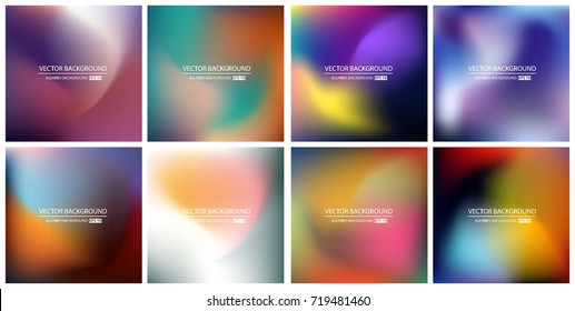 Abstract Creative concept vector multicolored blurred background set. For Web and Mobile Applications, art illustration template design, business infographic and social media, modern decoration.
