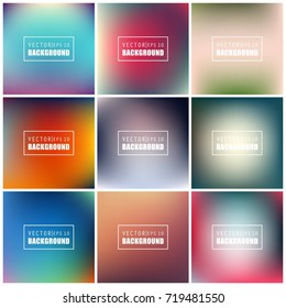 Abstract Creative concept vector multicolored blurred background set. For Web and Mobile Applications, art illustration template design, business infographic and social media, modern decoration.