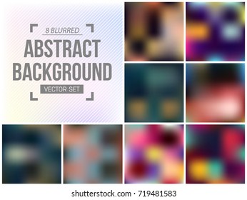 Abstract Creative concept vector multicolored blurred background set. For Web and Mobile Applications, art illustration template design, business infographic and social media, modern decoration.