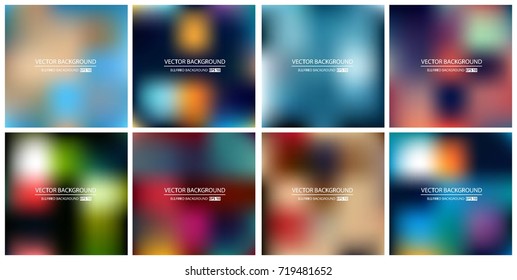 Abstract Creative concept vector multicolored blurred background set. For Web and Mobile Applications, art illustration template design, business infographic and social media, modern decoration.