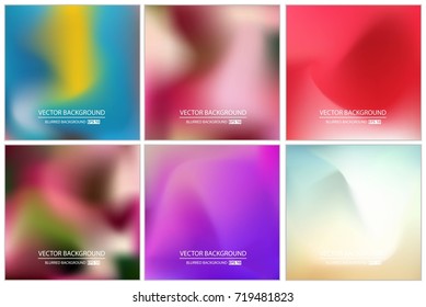 Abstract Creative concept vector multicolored blurred background set. For Web and Mobile Applications, art illustration template design, business infographic and social media, modern decoration.