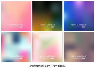 Abstract Creative concept vector multicolored blurred background set. For Web and Mobile Applications, art illustration template design, business infographic and social media, modern decoration.