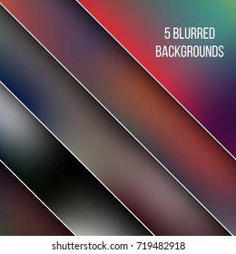 Abstract Creative concept vector multicolored blurred background set. For Web and Mobile Applications, art illustration template design, business infographic and social media, modern decoration.