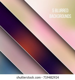 Abstract Creative concept vector multicolored blurred background set. For Web and Mobile Applications, art illustration template design, business infographic and social media, modern decoration.