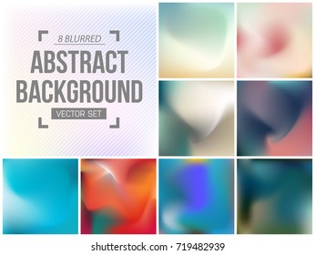 Abstract Creative concept vector multicolored blurred background set. For Web and Mobile Applications, art illustration template design, business infographic and social media, modern decoration.