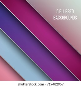 Abstract Creative concept vector multicolored blurred background set. For Web and Mobile Applications, art illustration template design, business infographic and social media, modern decoration.