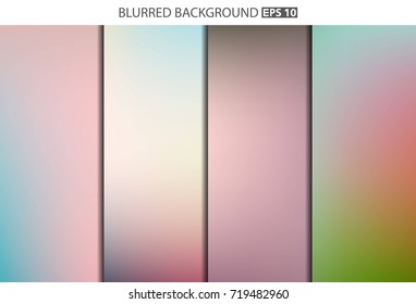 Abstract Creative concept vector multicolored blurred background set. For Web and Mobile Applications, art illustration template design, business infographic and social media, modern decoration.