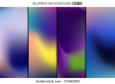 Abstract Creative concept vector multicolored blurred background set. For Web and Mobile Applications, art illustration template design, business infographic and social media, modern decoration.