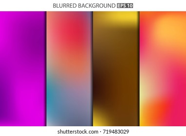 Abstract Creative concept vector multicolored blurred background set. For Web and Mobile Applications, art illustration template design, business infographic and social media, modern decoration.