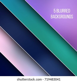 Abstract Creative concept vector multicolored blurred background set. For Web and Mobile Applications, art illustration template design, business infographic and social media, modern decoration.