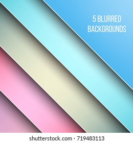 Abstract Creative concept vector multicolored blurred background set. For Web and Mobile Applications, art illustration template design, business infographic and social media, modern decoration.